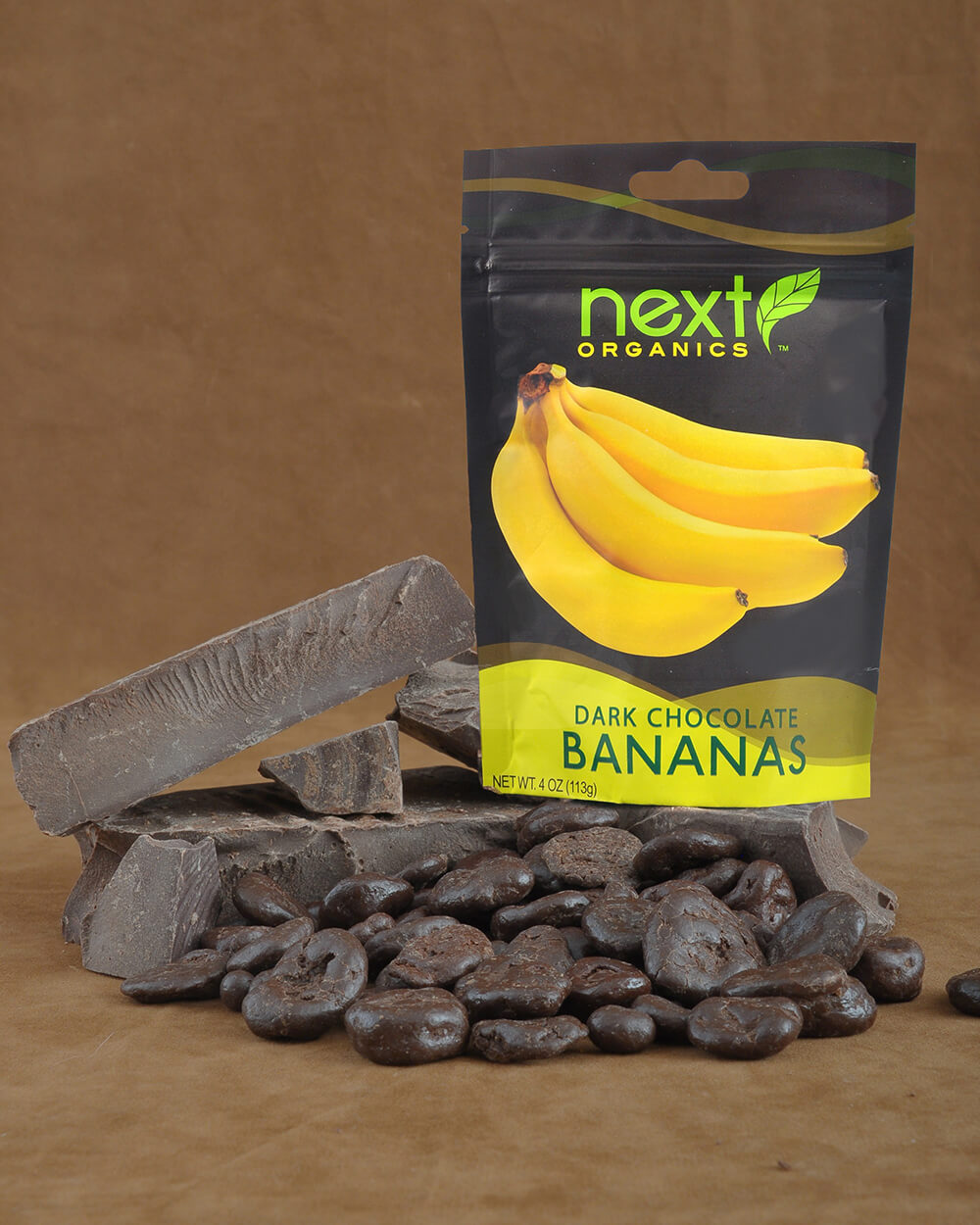 Organic Dark Chocolate Banana Coins 4 oz - Next Organics